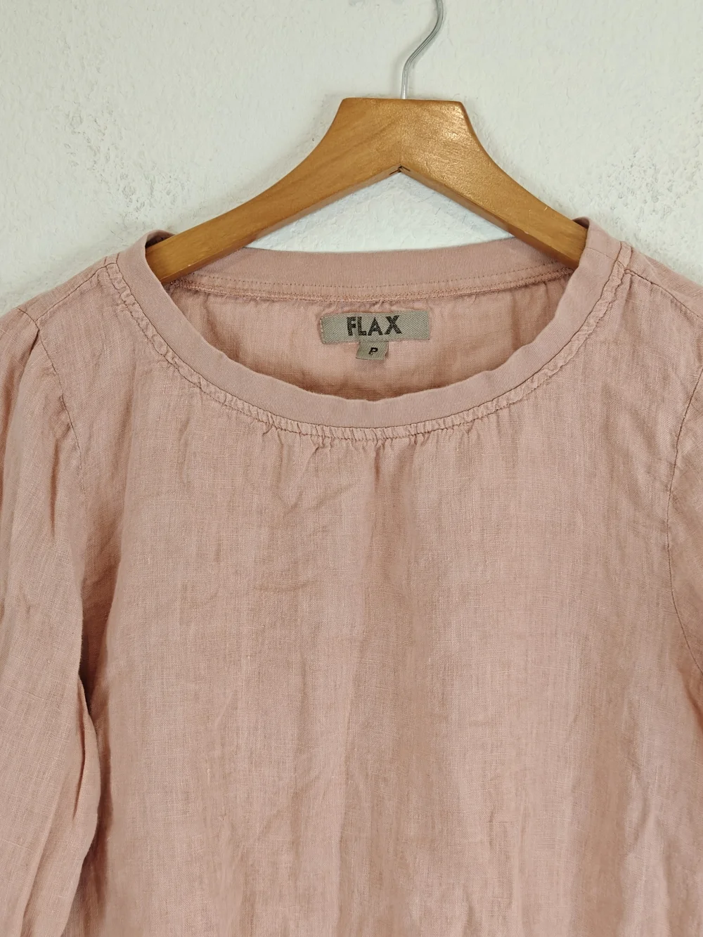 FLAX 100% Linen Pink Relaxed Fit Tunic Top | Coastal Cottagecore Boho Small - Picture 4 of 11
